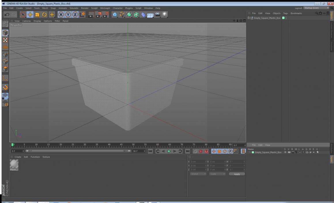 Empty Square Plastic Box 3D model