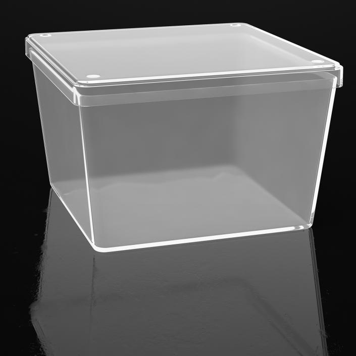 Empty Square Plastic Box 3D model