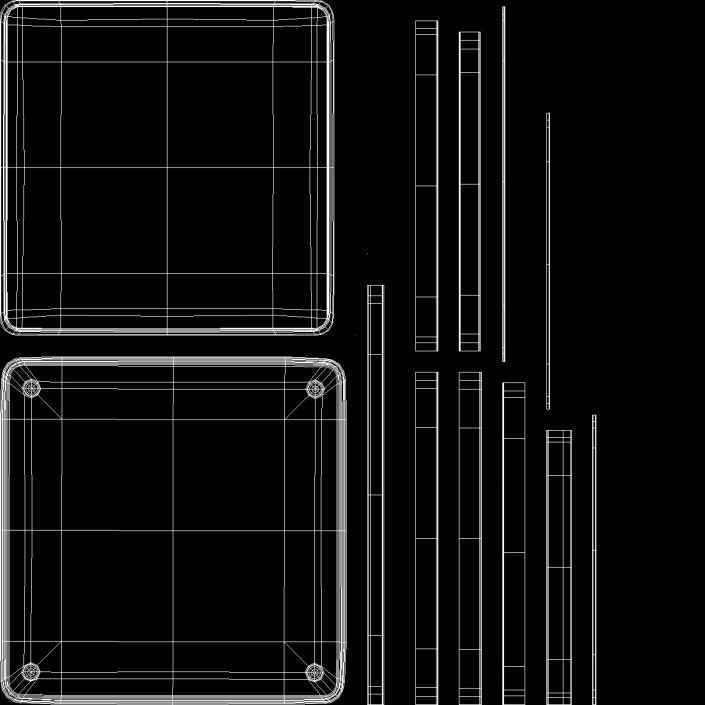 Empty Square Plastic Box 3D model