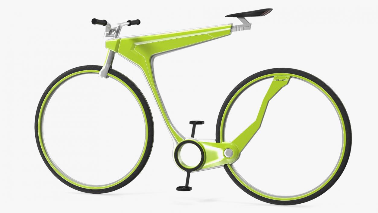 Futuristic Electric Bike Green Rigged 3D