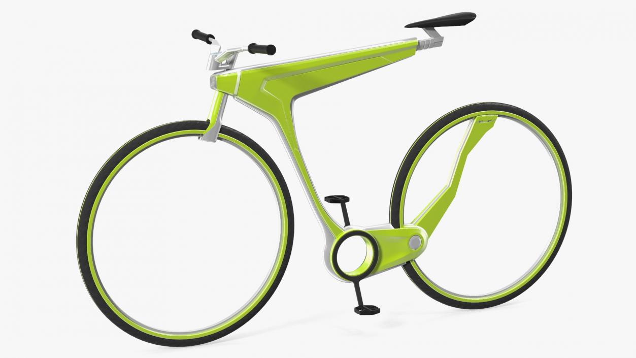 Futuristic Electric Bike Green Rigged 3D