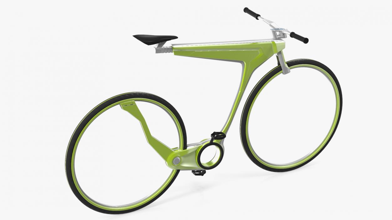 Futuristic Electric Bike Green Rigged 3D