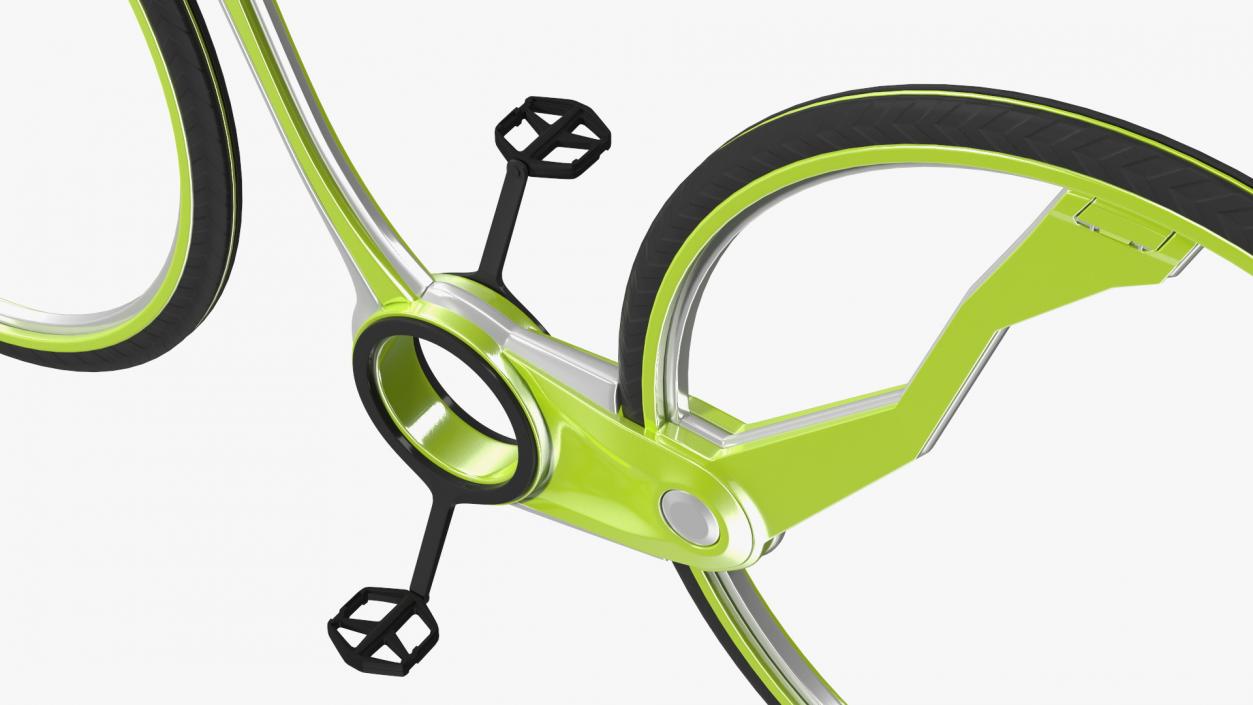 Futuristic Electric Bike Green Rigged 3D