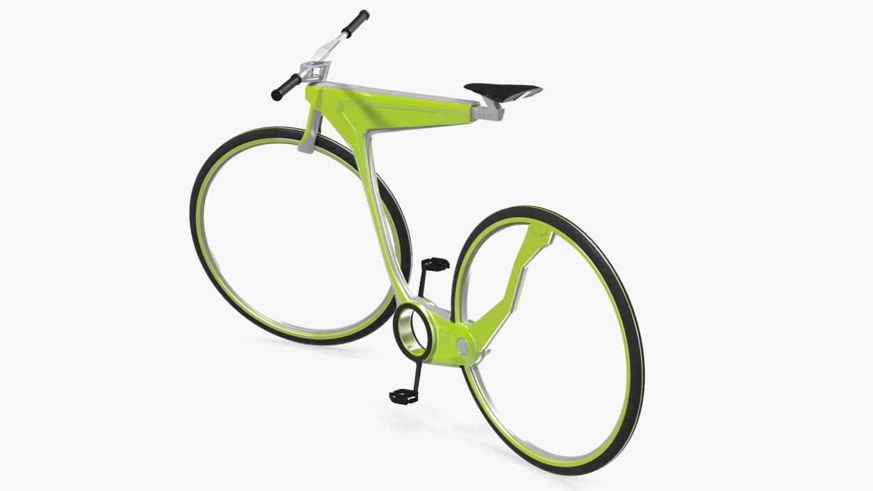 Futuristic Electric Bike Green Rigged 3D