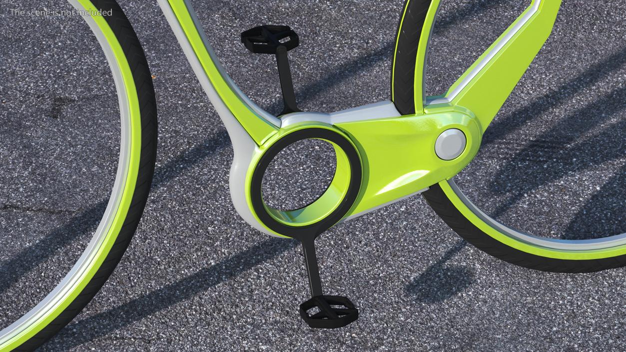 Futuristic Electric Bike Green Rigged 3D