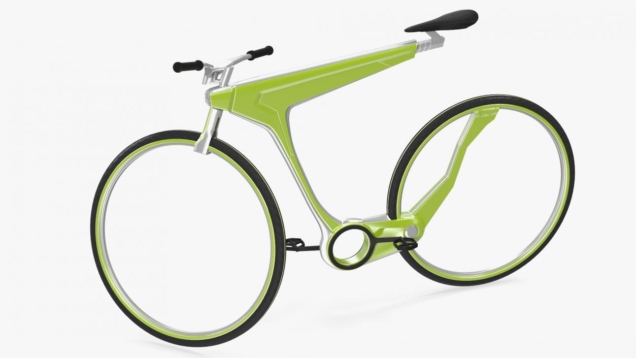 Futuristic Electric Bike Green Rigged 3D