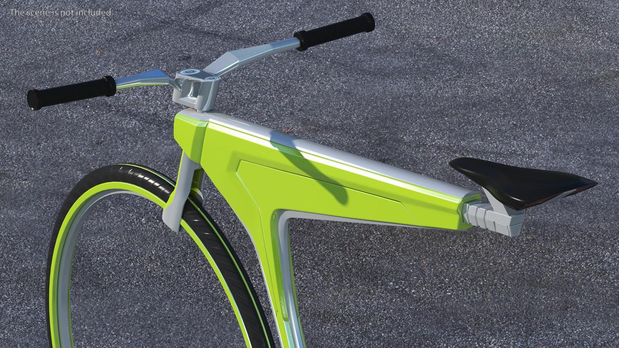 Futuristic Electric Bike Green Rigged 3D