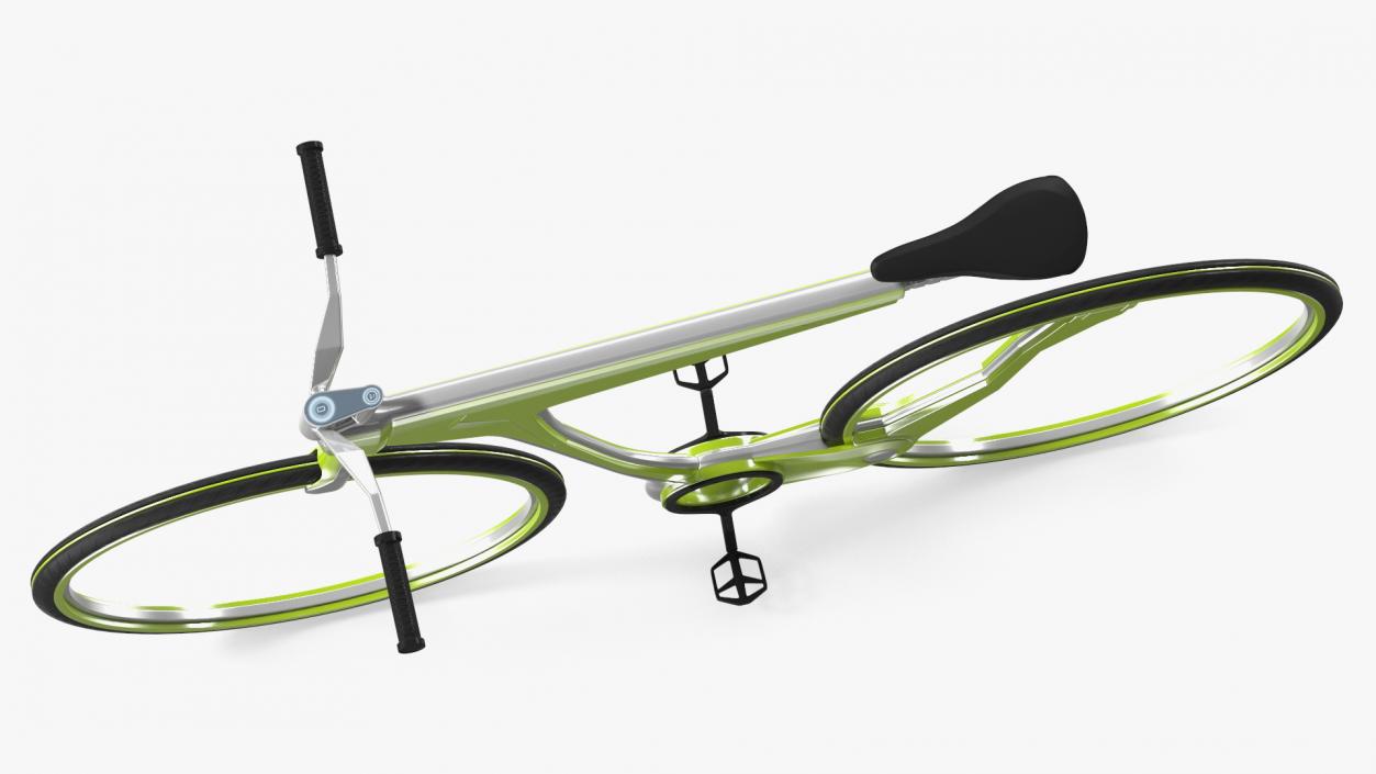 Futuristic Electric Bike Green Rigged 3D