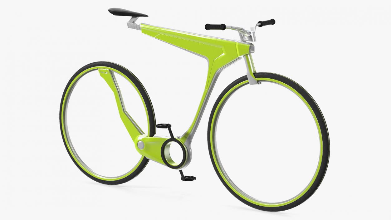 Futuristic Electric Bike Green Rigged 3D