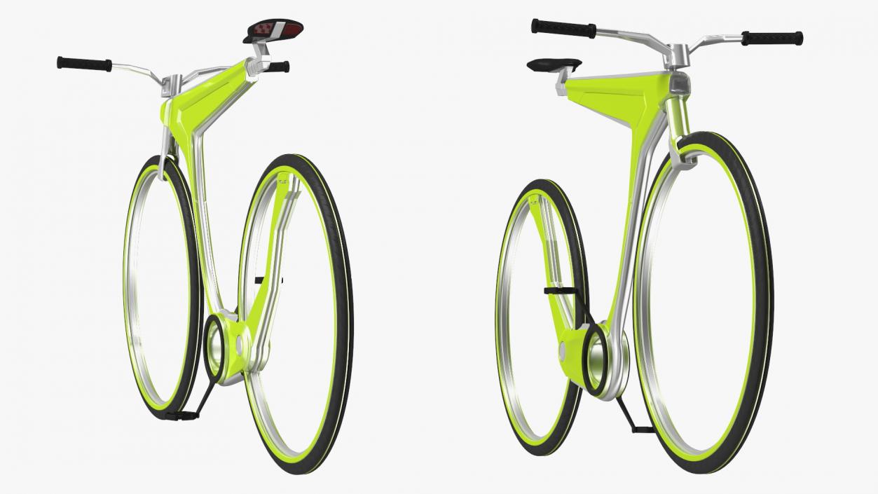 Futuristic Electric Bike Green Rigged 3D