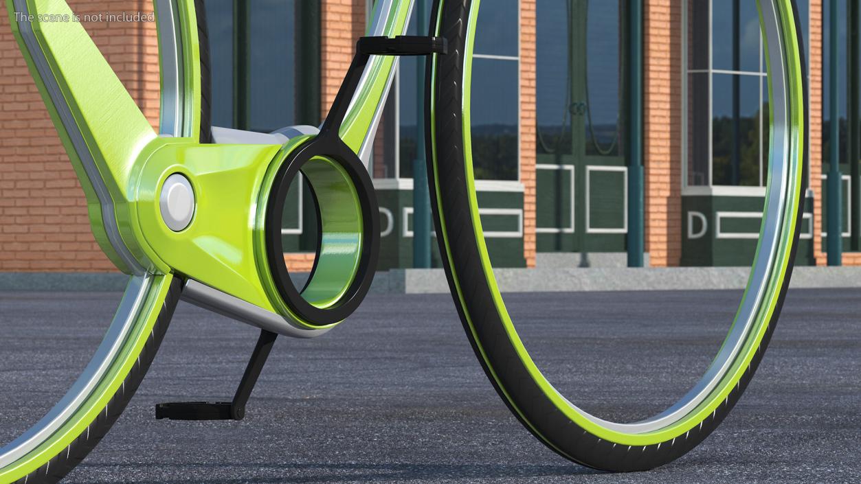 Futuristic Electric Bike Green Rigged 3D