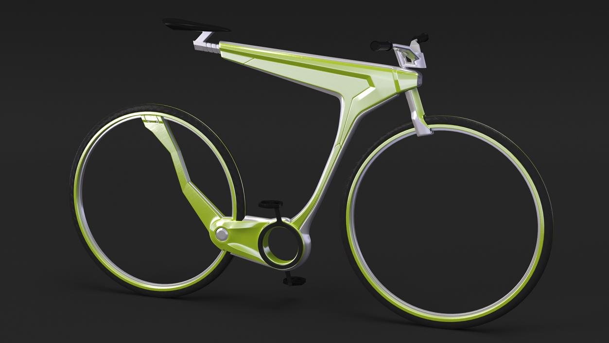 Futuristic Electric Bike Green Rigged 3D