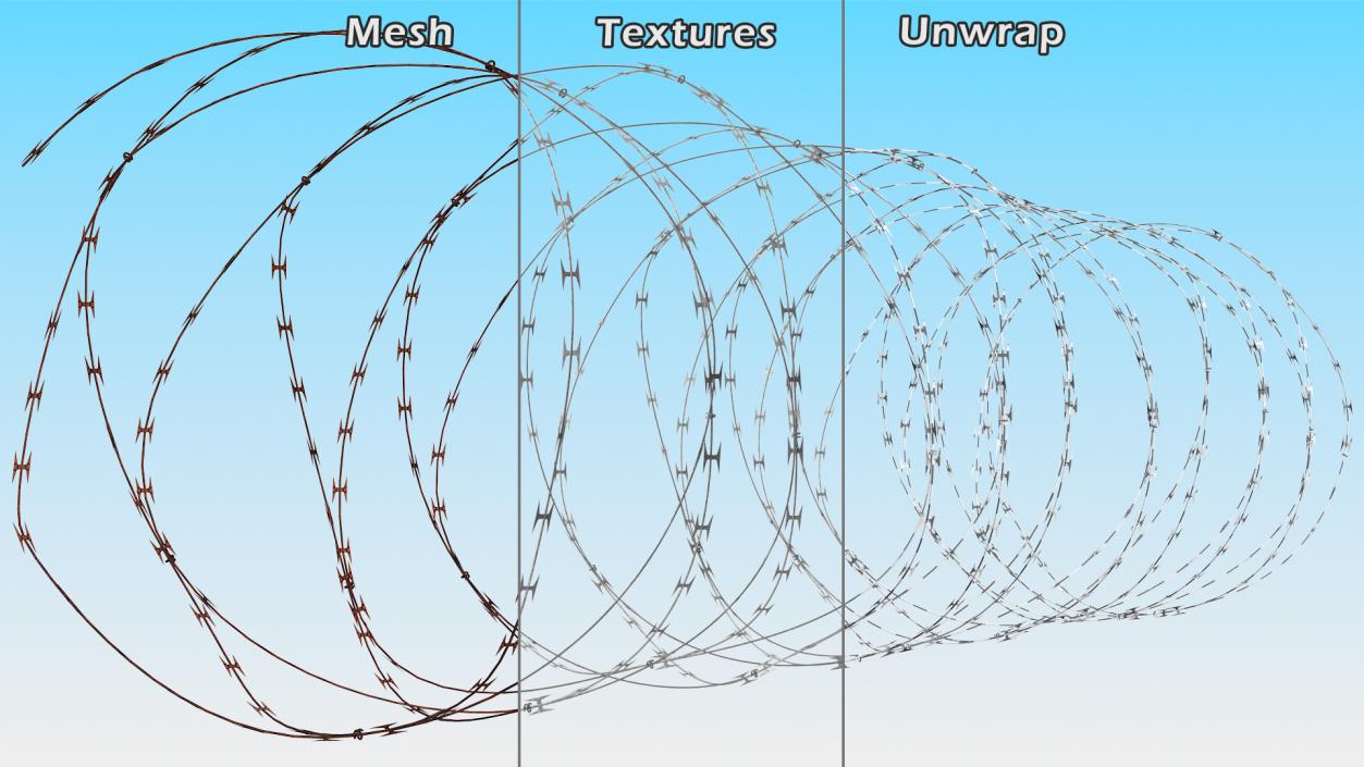 3D model Concertina Razor Wire Coil Obstacle