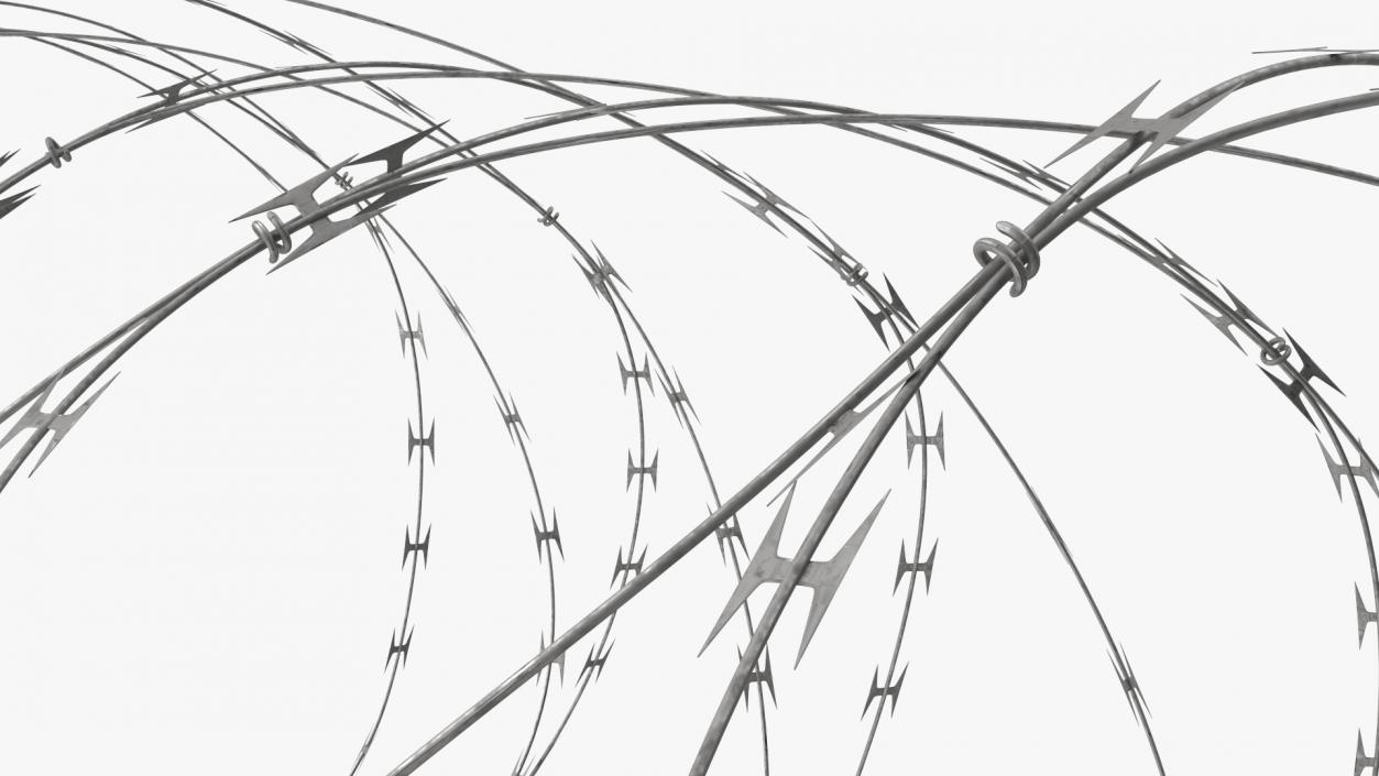 3D model Concertina Razor Wire Coil Obstacle