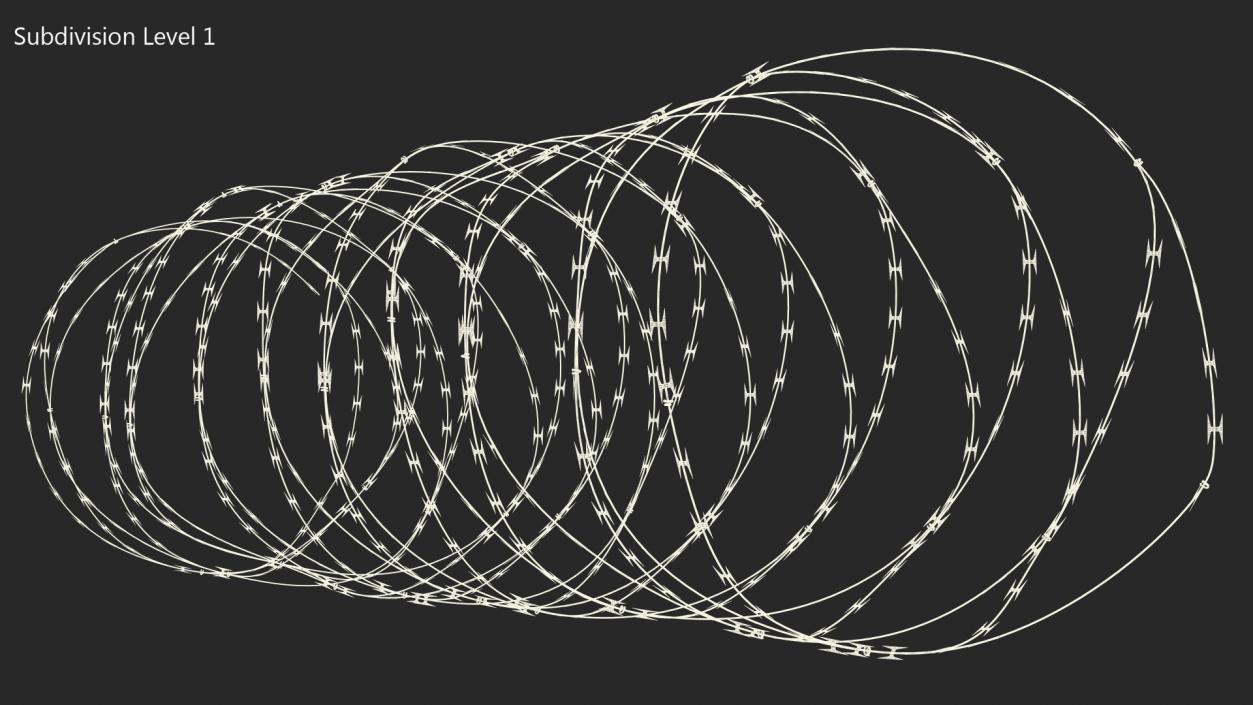 3D model Concertina Razor Wire Coil Obstacle