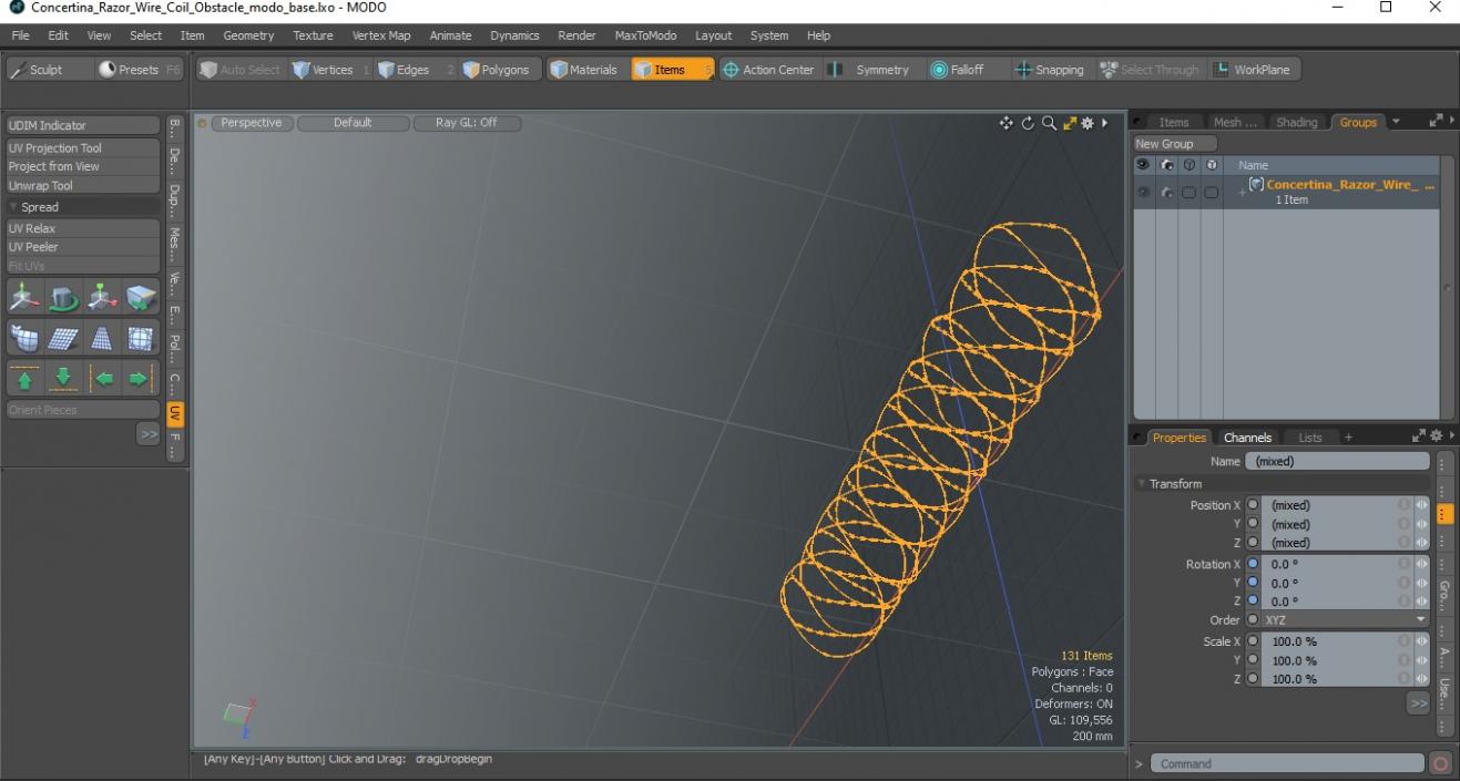 3D model Concertina Razor Wire Coil Obstacle