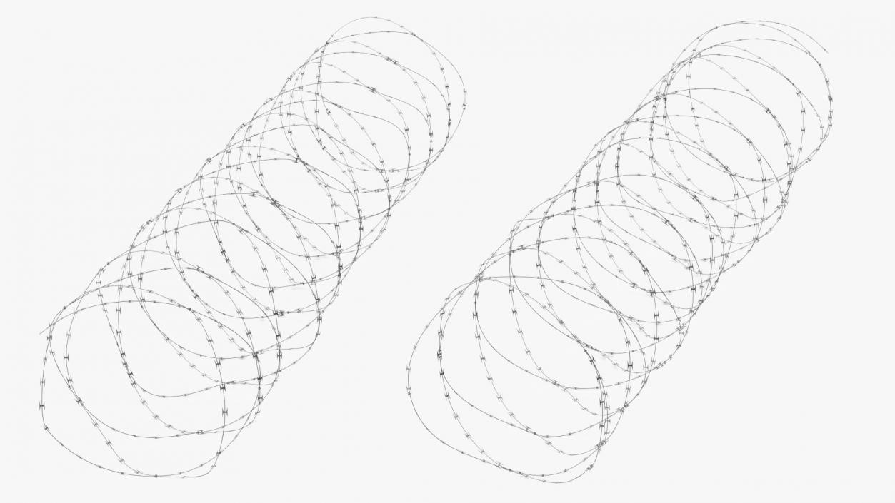 3D model Concertina Razor Wire Coil Obstacle