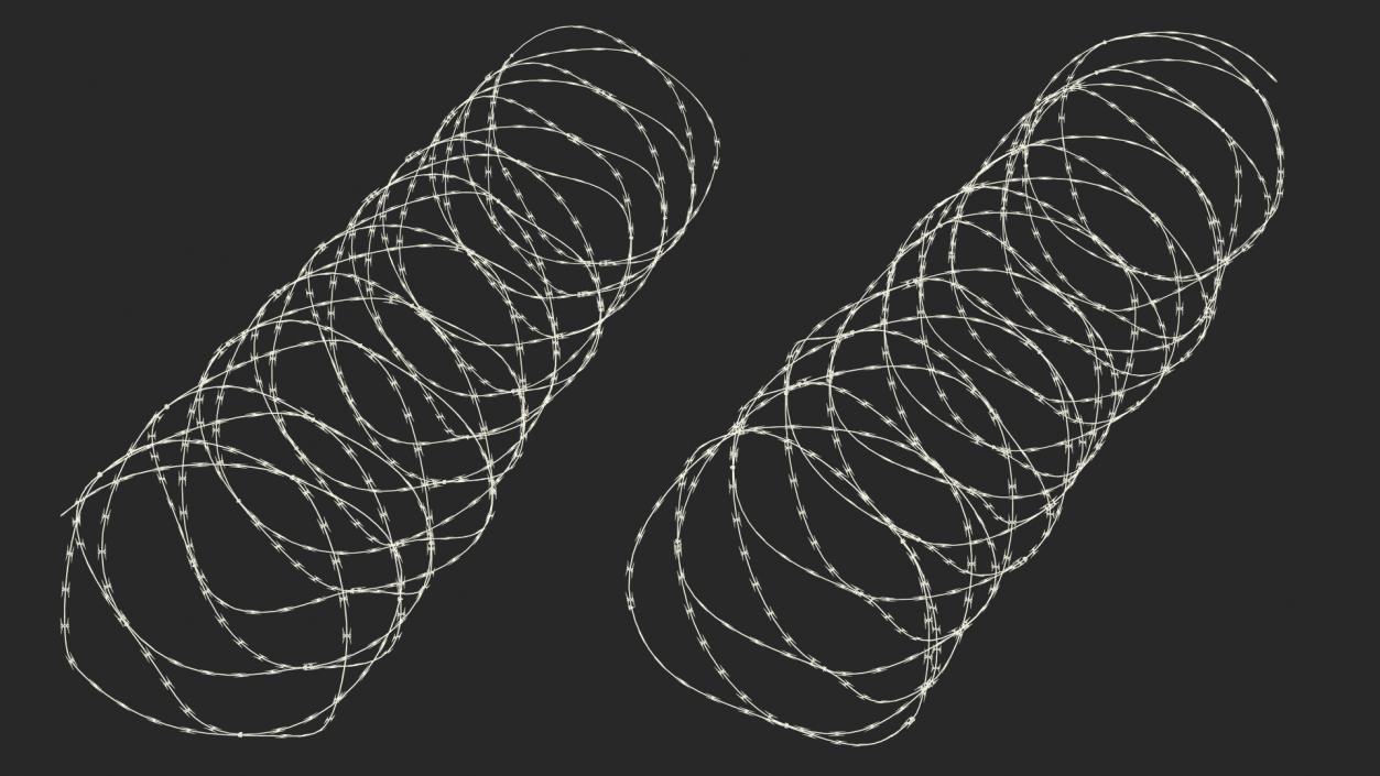 3D model Concertina Razor Wire Coil Obstacle