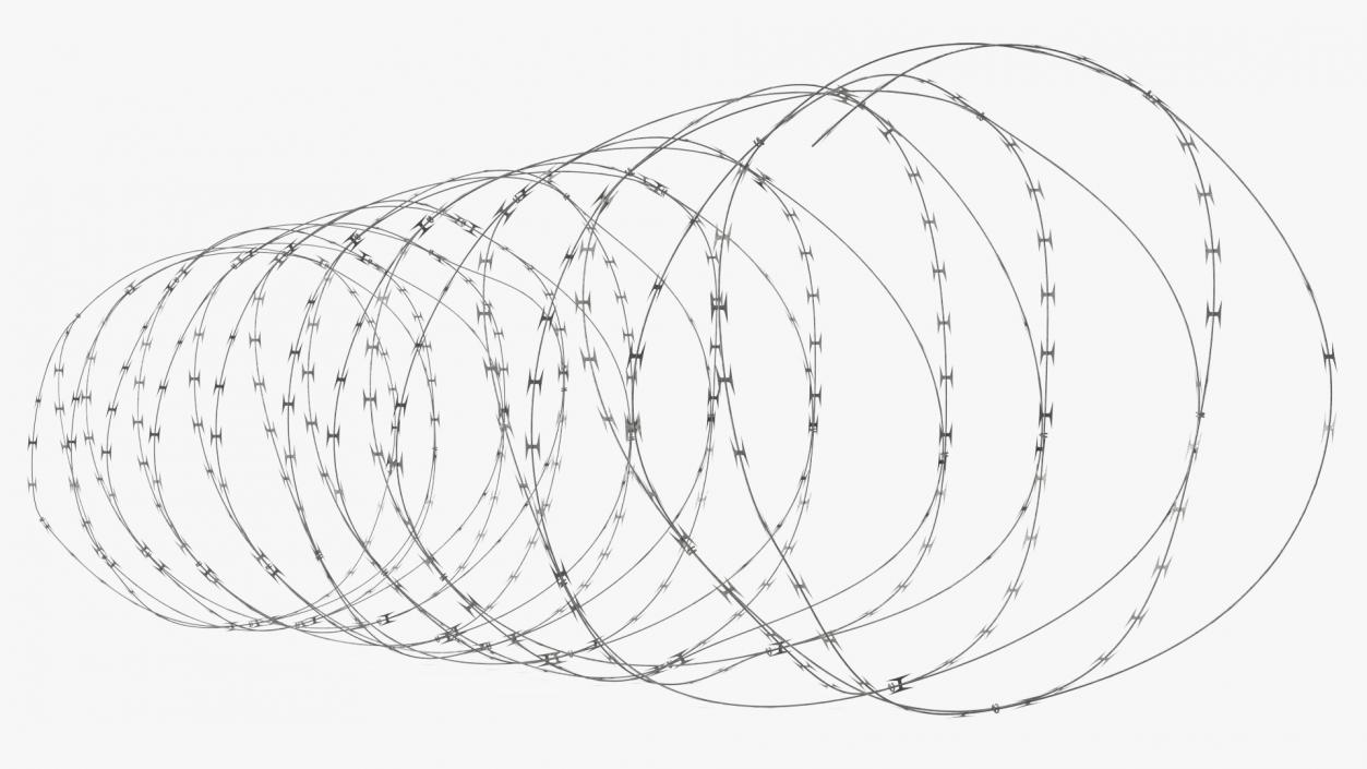 3D model Concertina Razor Wire Coil Obstacle