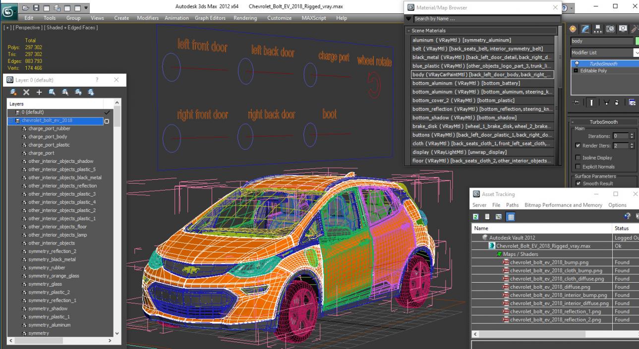 Chevrolet Bolt EV 2018 Rigged 3D model