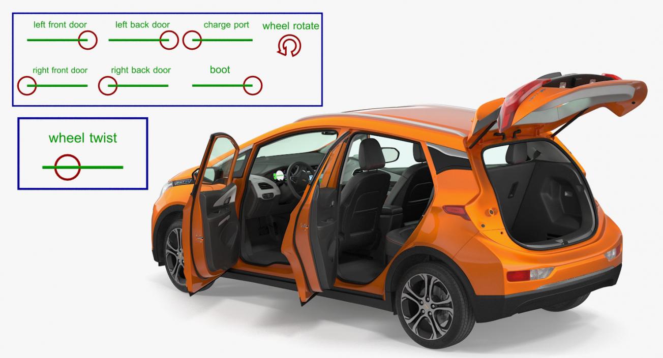 Chevrolet Bolt EV 2018 Rigged 3D model