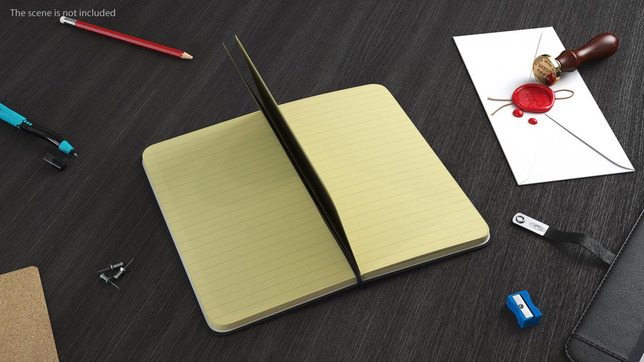 Open Lined Notebook 3D model