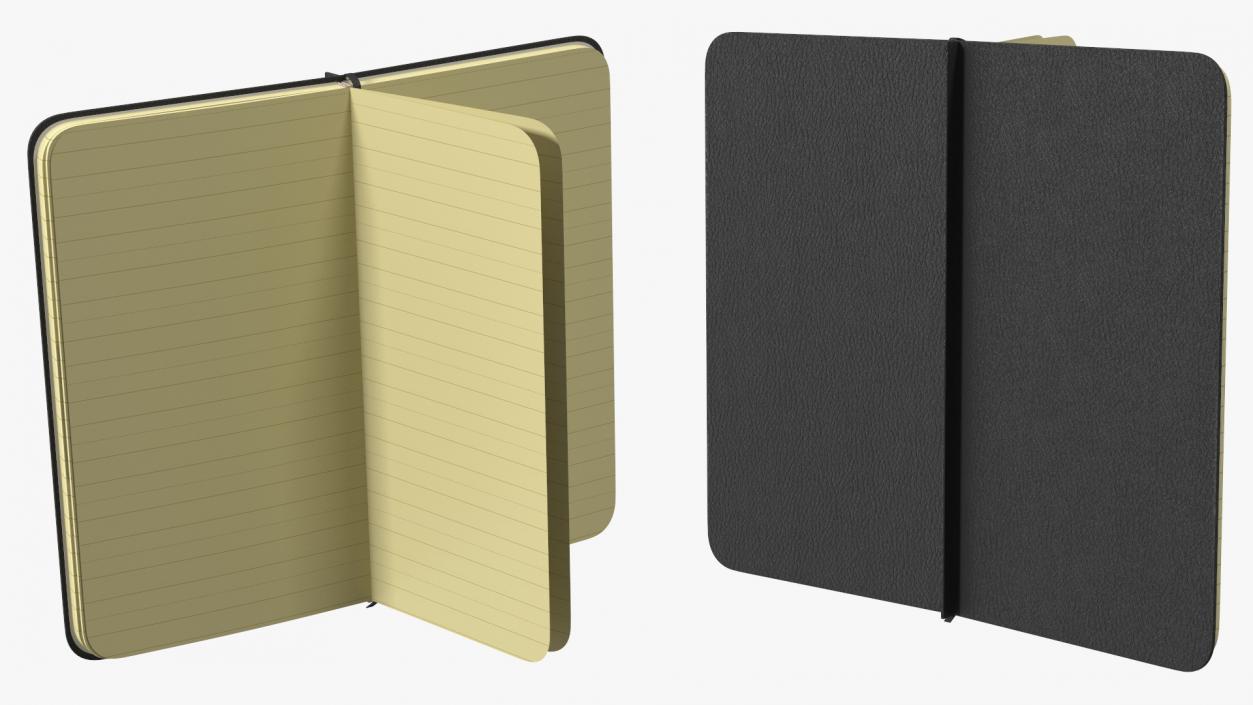 Open Lined Notebook 3D model