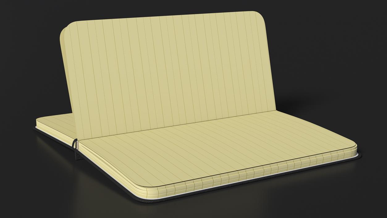 Open Lined Notebook 3D model