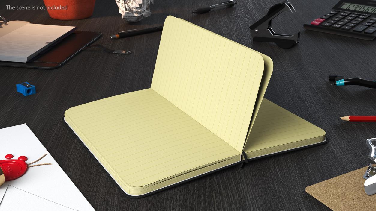 Open Lined Notebook 3D model