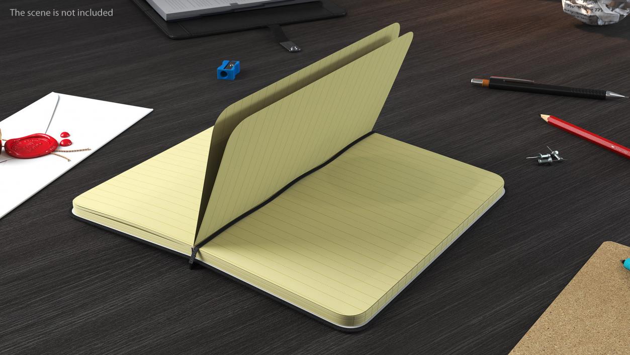 Open Lined Notebook 3D model