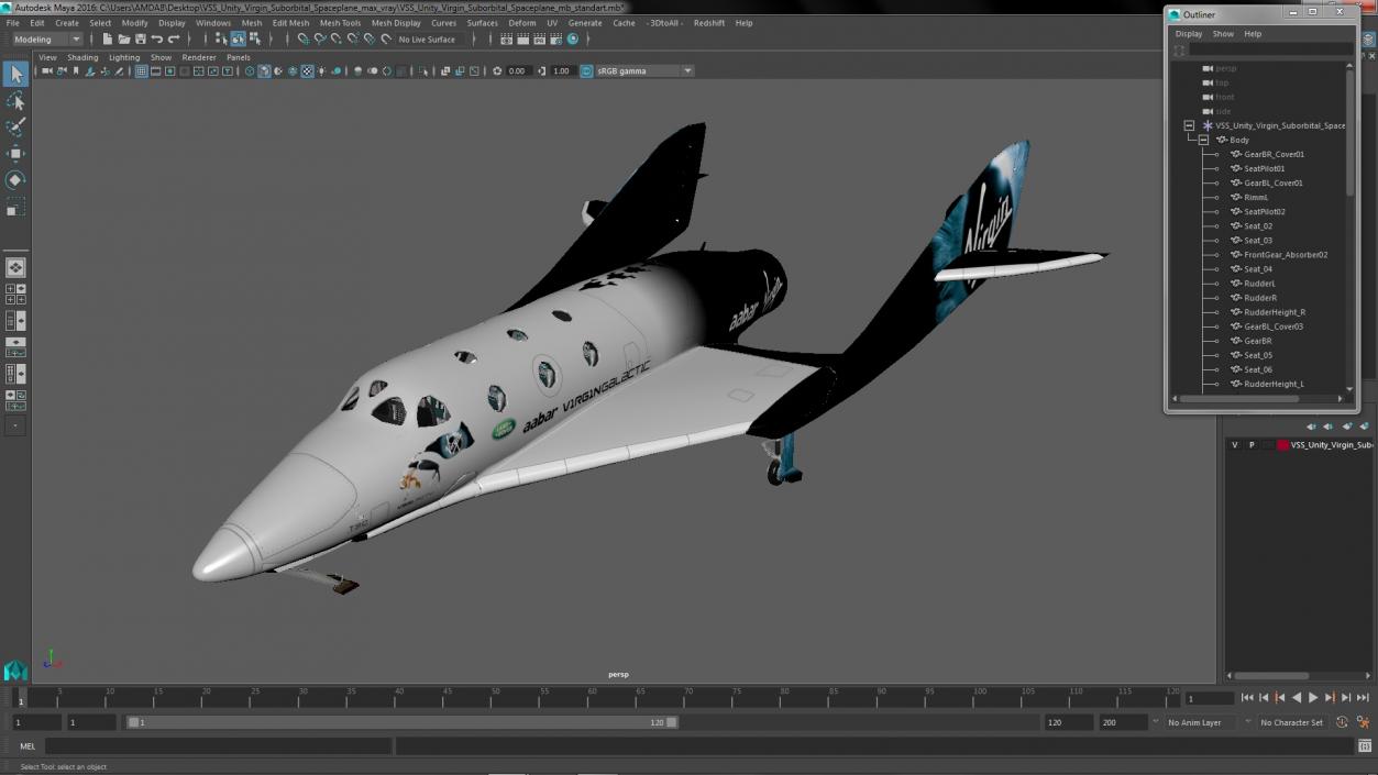 3D VSS Unity Virgin Suborbital Spaceplane model