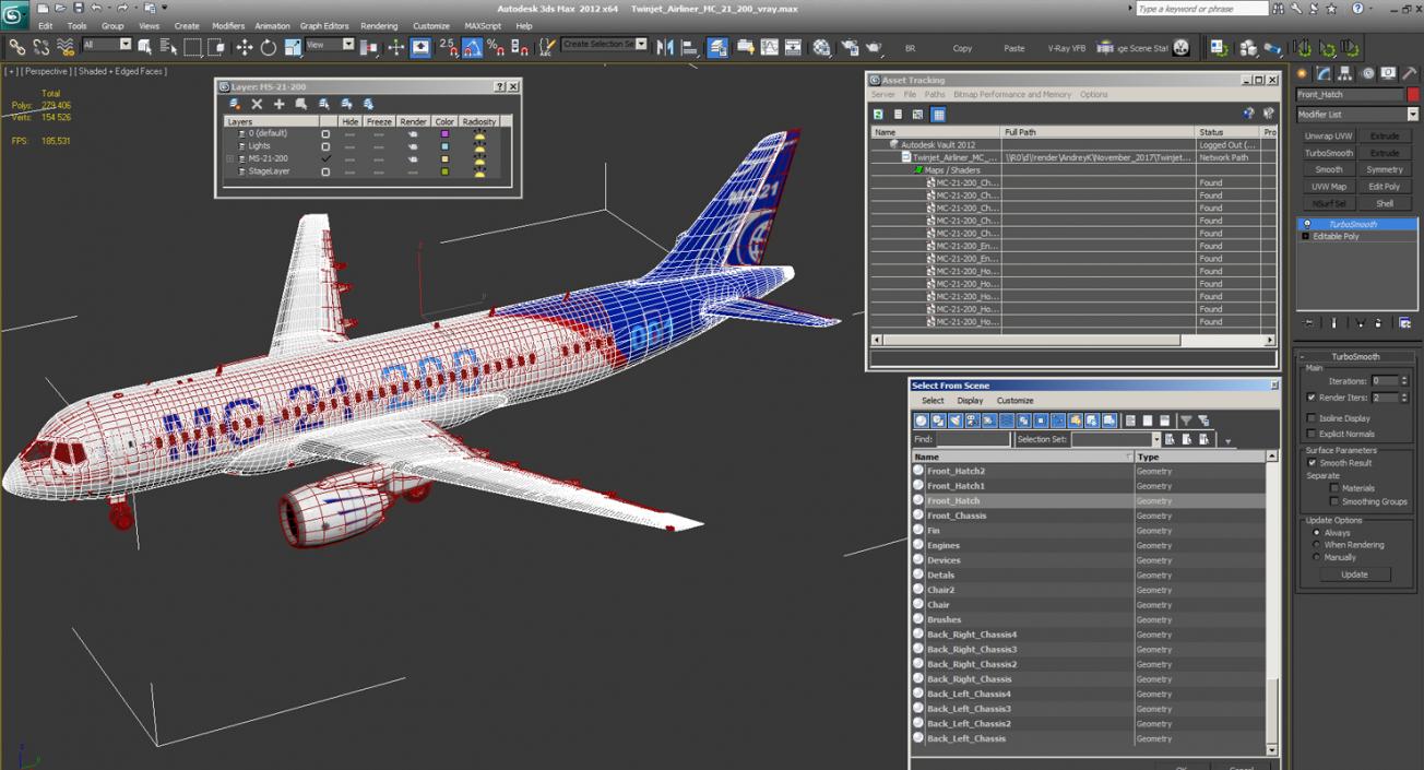 3D Twinjet Airliner MC 21-200