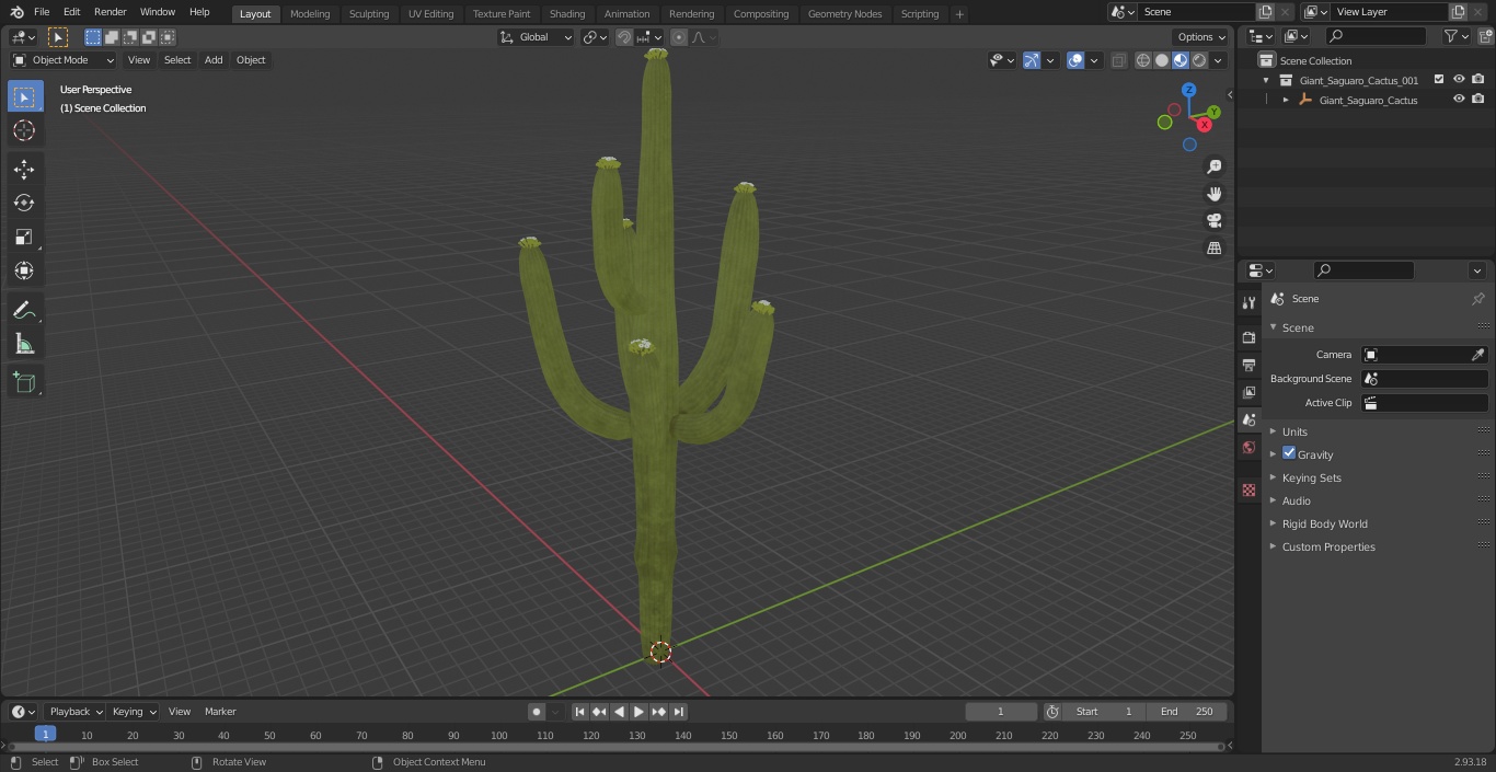 3D model Giant Saguaro Cactus