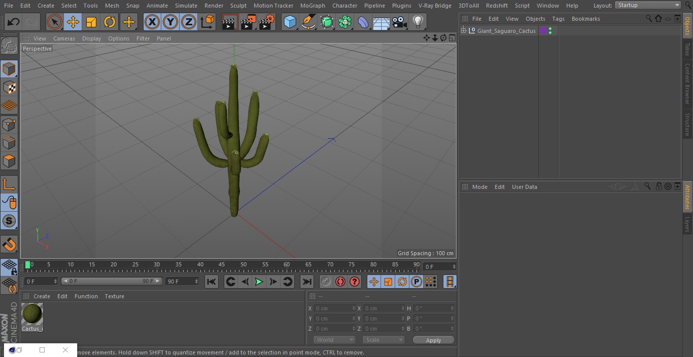 3D model Giant Saguaro Cactus