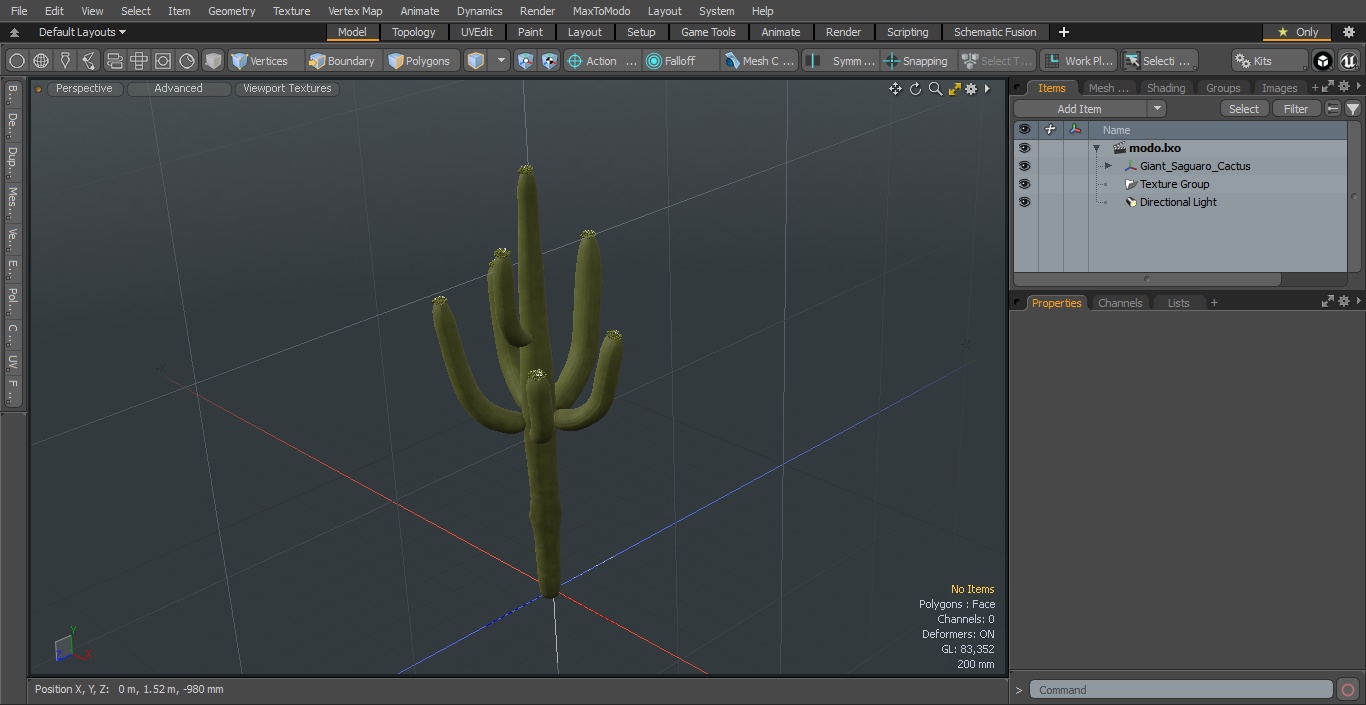 3D model Giant Saguaro Cactus