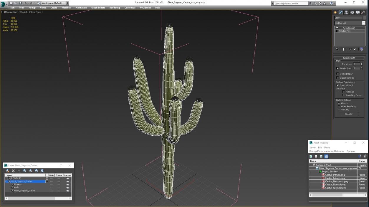 3D model Giant Saguaro Cactus