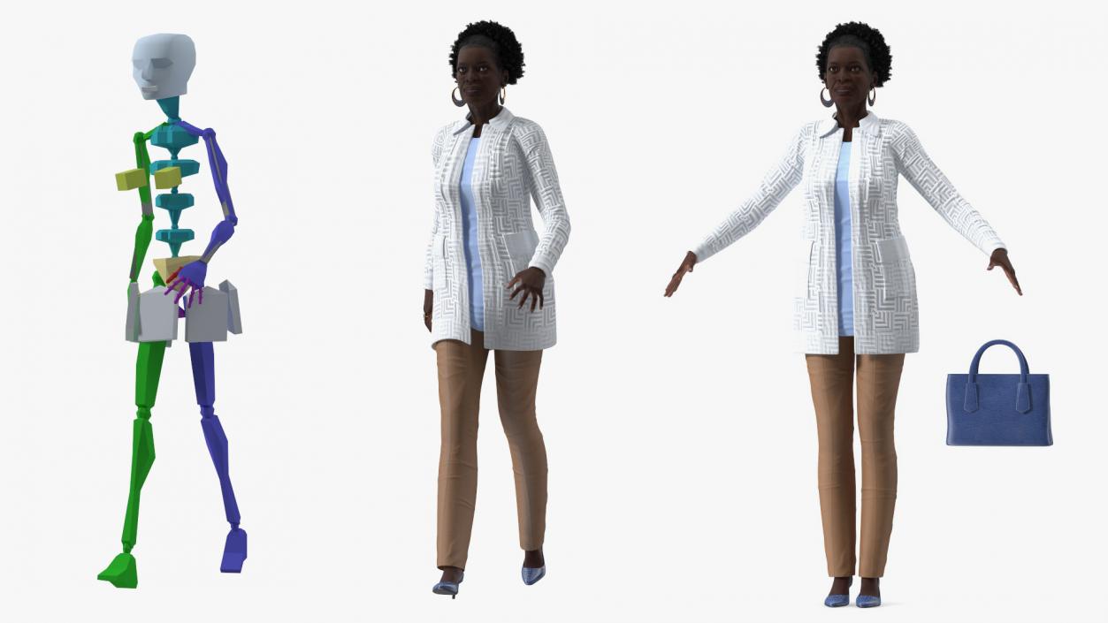 3D model Afro American Woman Everyday Style Rigged for Modo