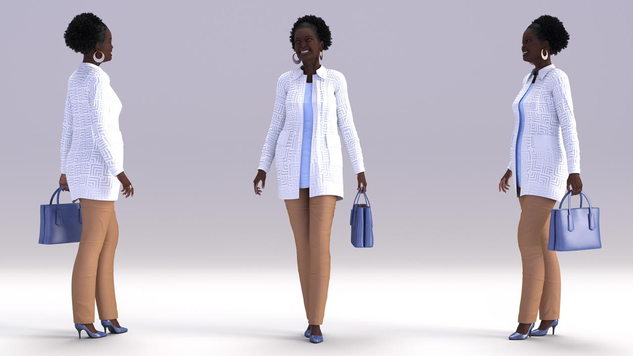 3D model Afro American Woman Everyday Style Rigged for Modo