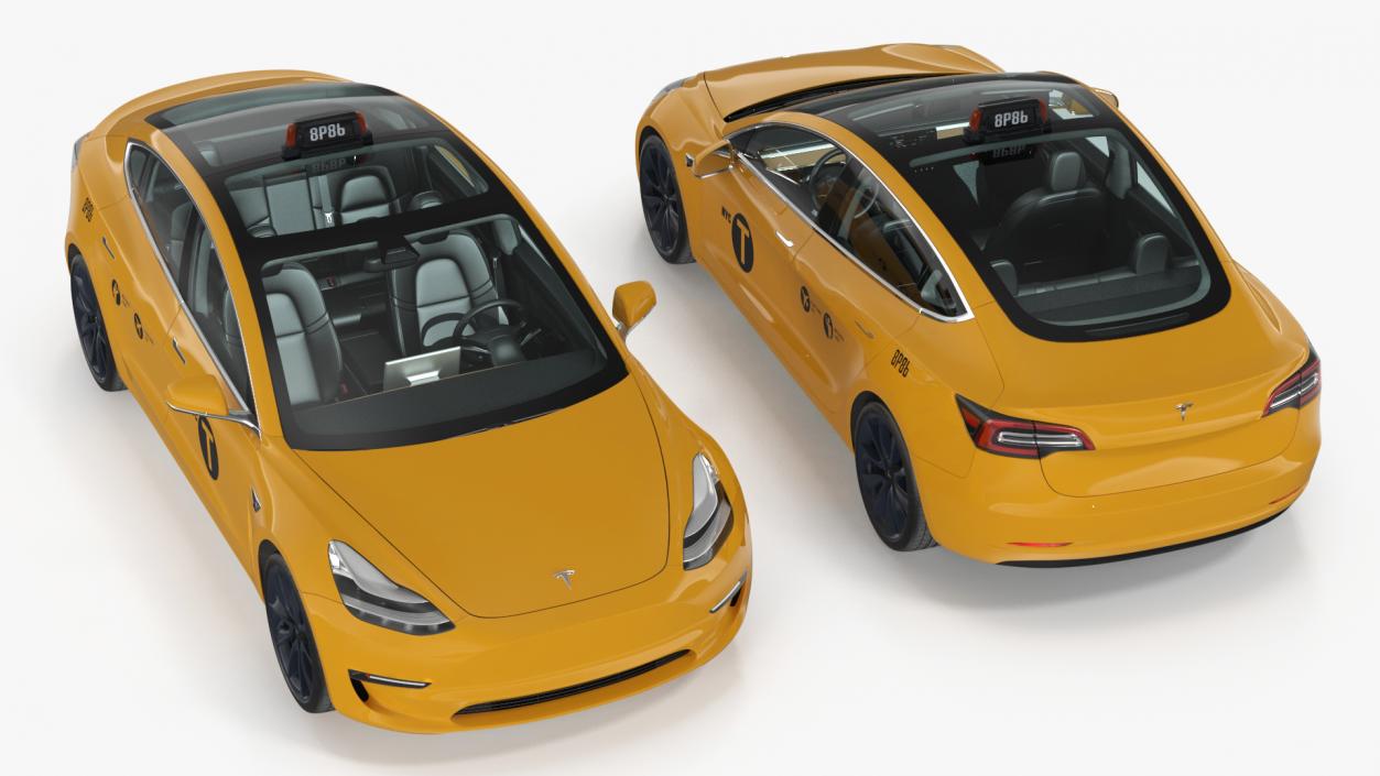 3D Tesla Model 3 Taxi(1)