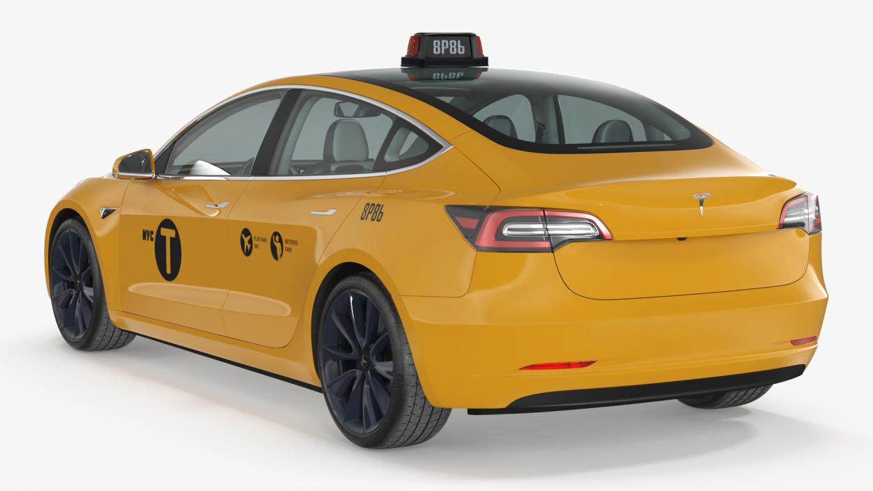 3D Tesla Model 3 Taxi(1)