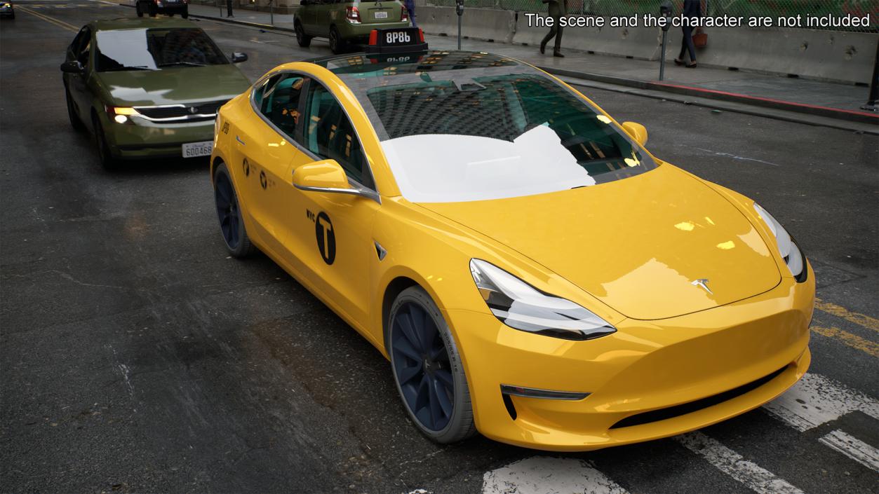 3D Tesla Model 3 Taxi(1)