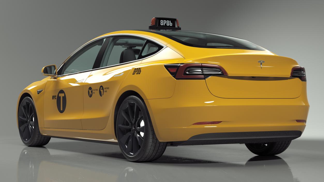 3D Tesla Model 3 Taxi(1)