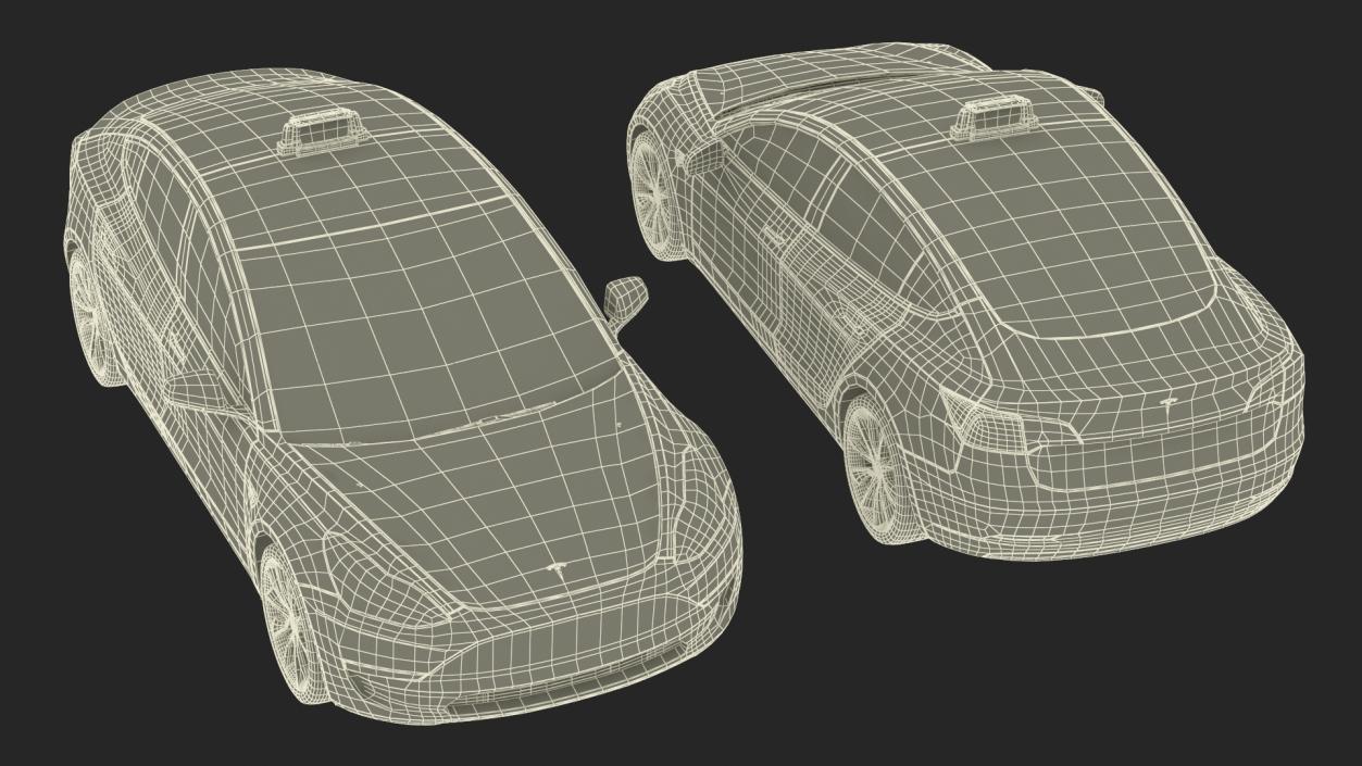 3D Tesla Model 3 Taxi(1)