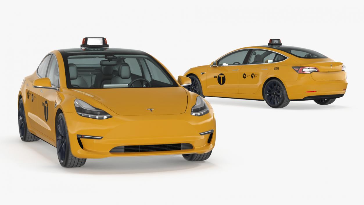 3D Tesla Model 3 Taxi(1)