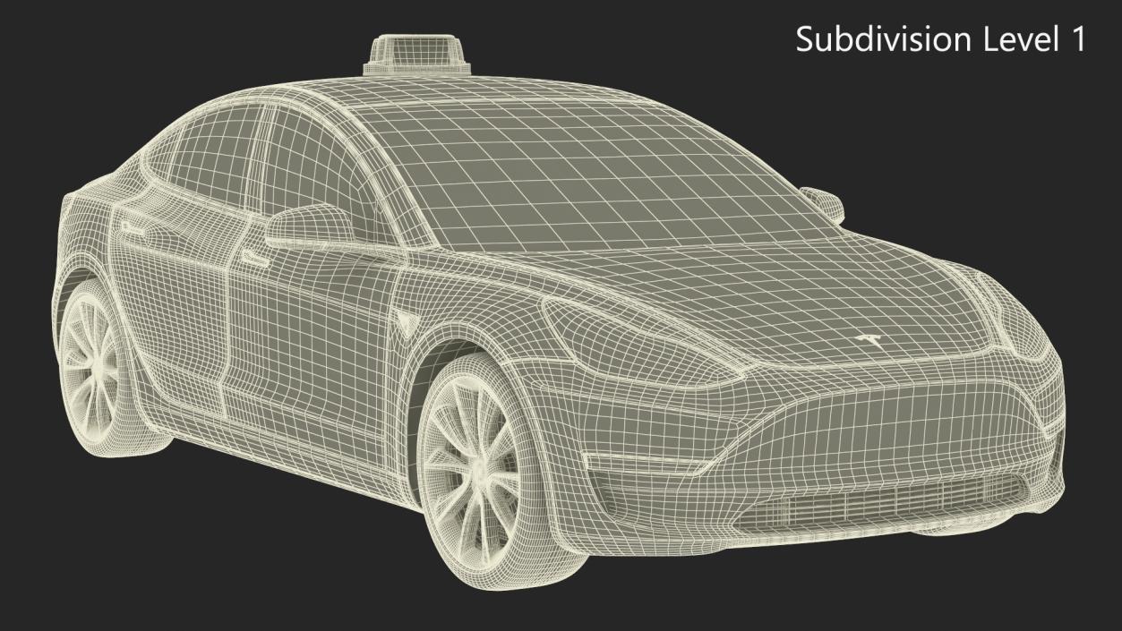 3D Tesla Model 3 Taxi(1)