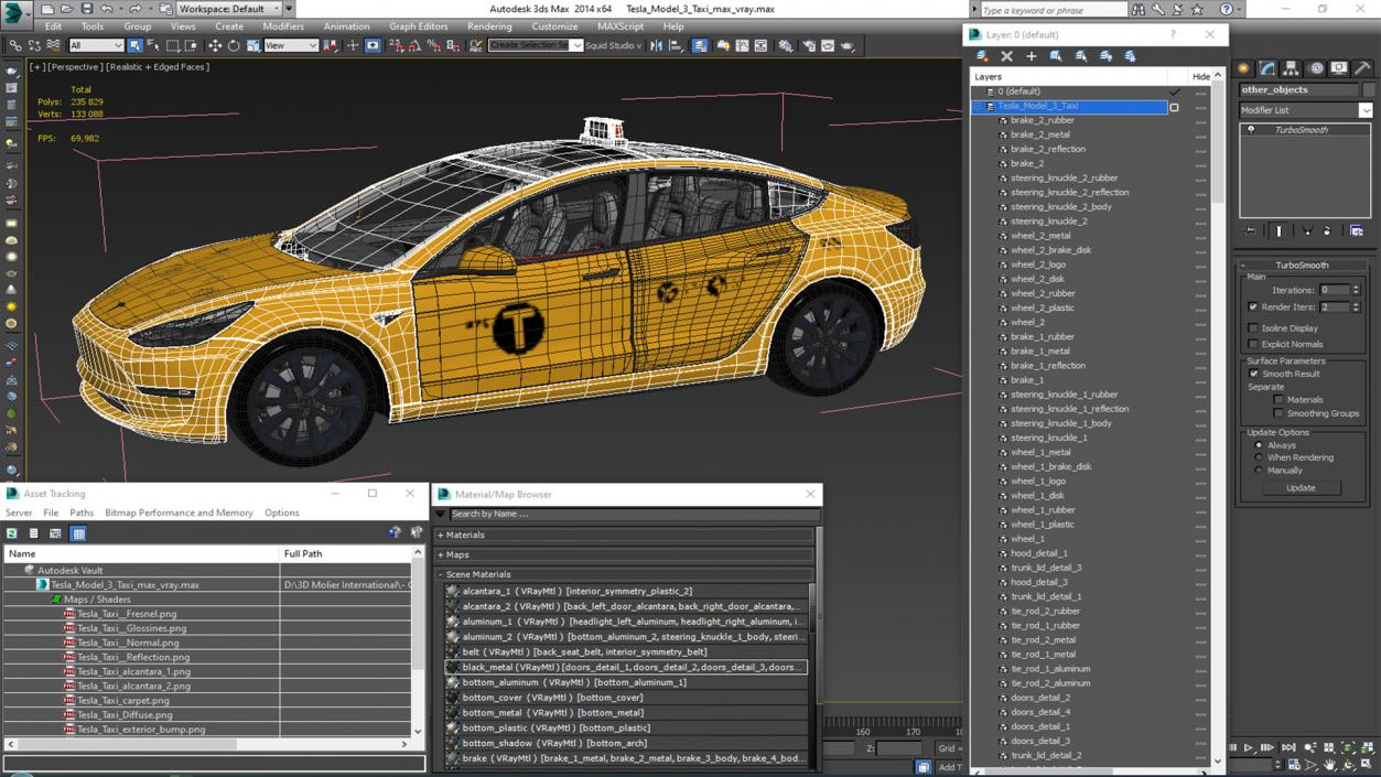 3D Tesla Model 3 Taxi(1)