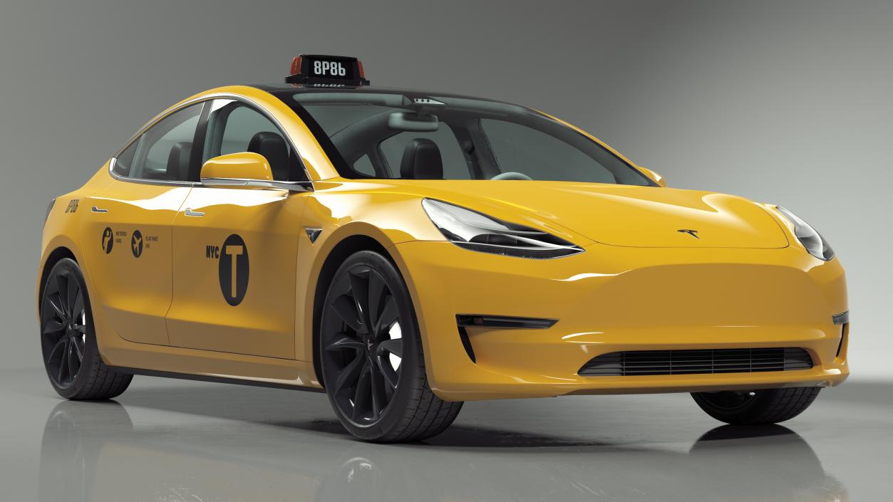 3D Tesla Model 3 Taxi(1)