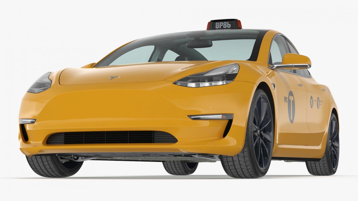 3D Tesla Model 3 Taxi(1)