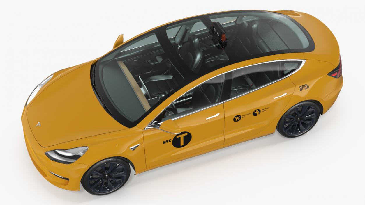 3D Tesla Model 3 Taxi(1)