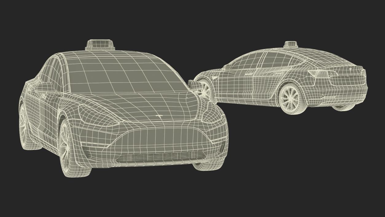 3D Tesla Model 3 Taxi(1)